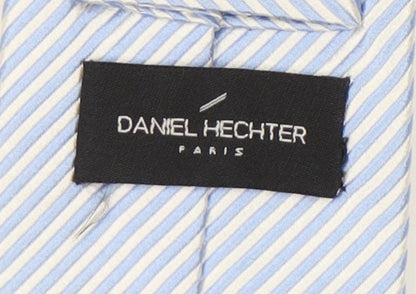 Mens Daniel Hechter Blue Striped 100% Silk Slim Tie