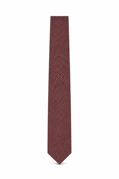Mens Pierre Cardin Red Geometric 100% Silk  Tie