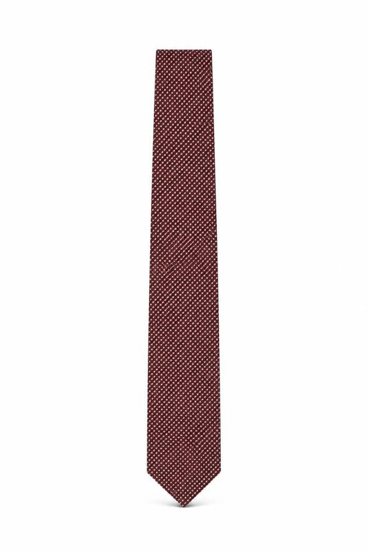 Mens Pierre Cardin Red Geometric 100% Silk  Tie