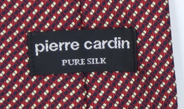 Pierre Cardin Silk Red Geometric Men's Tie