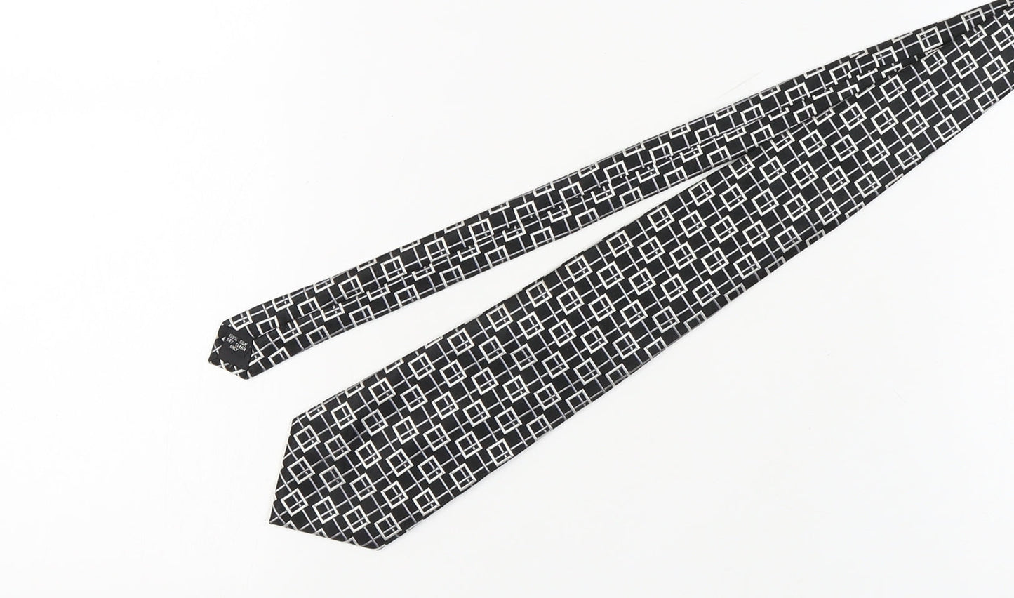 Pierre Cardin Black Geometric Silk Men's Tie