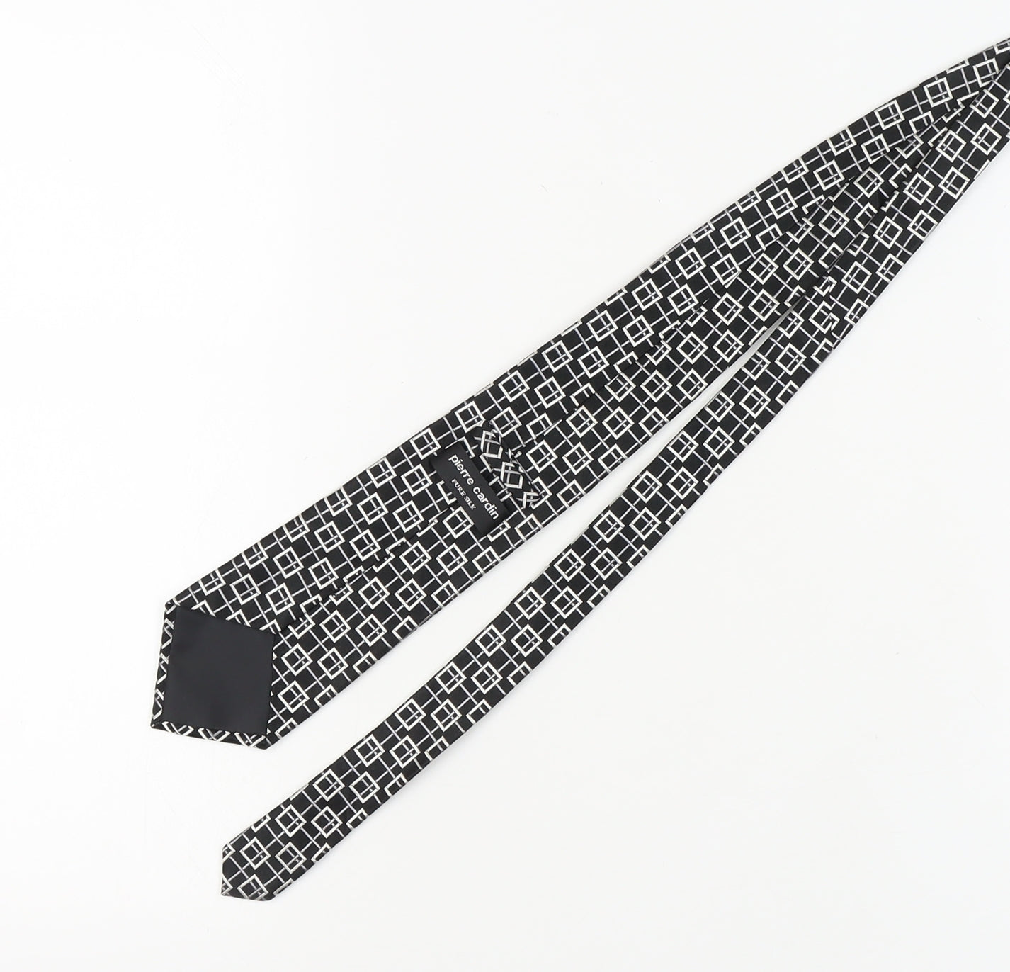 Pierre Cardin Black Geometric Silk Men's Tie