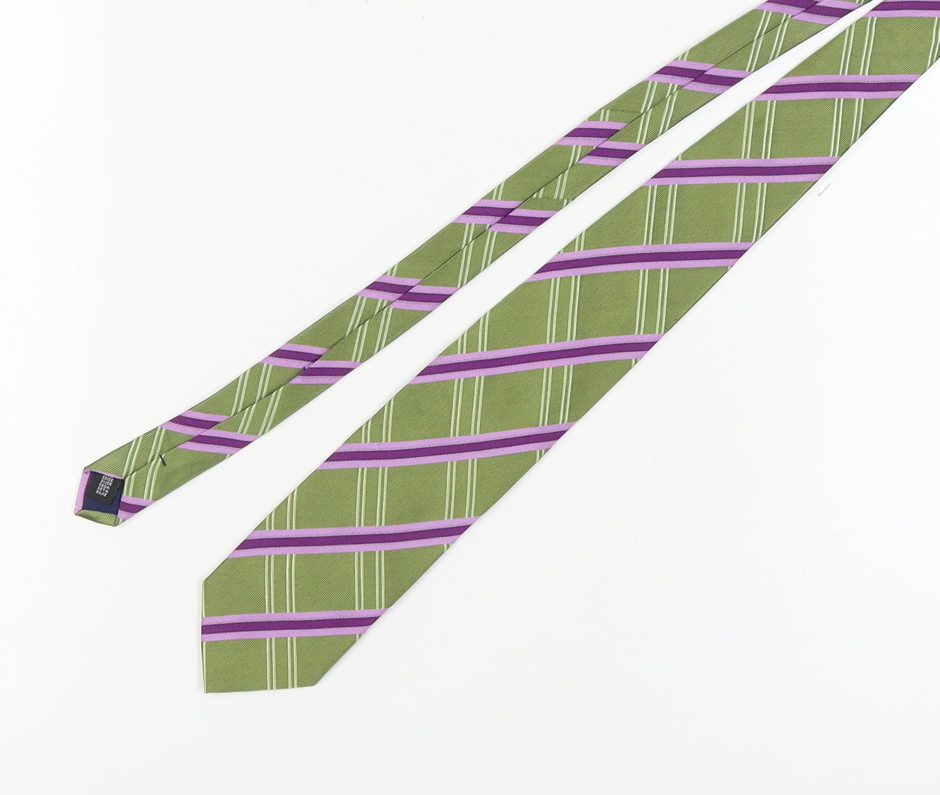 Mens Ben Sherman Green Striped 100% Silk  Tie