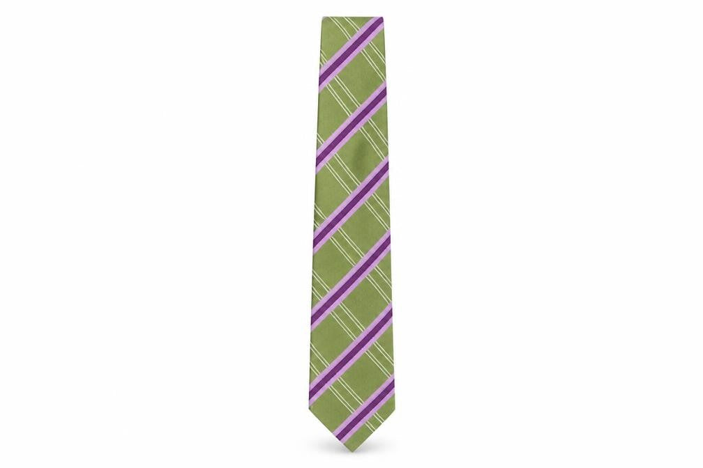 Mens Ben Sherman Green Striped 100% Silk  Tie