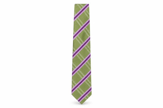 Mens Ben Sherman Green Striped 100% Silk  Tie