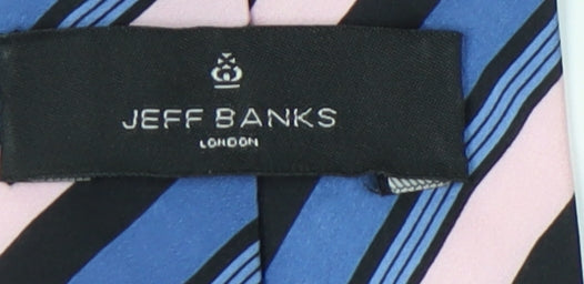 Jeff Banks Men's Blue Striped Silk Tie