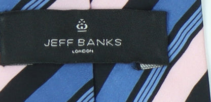 Jeff Banks Men's Blue Striped Silk Tie