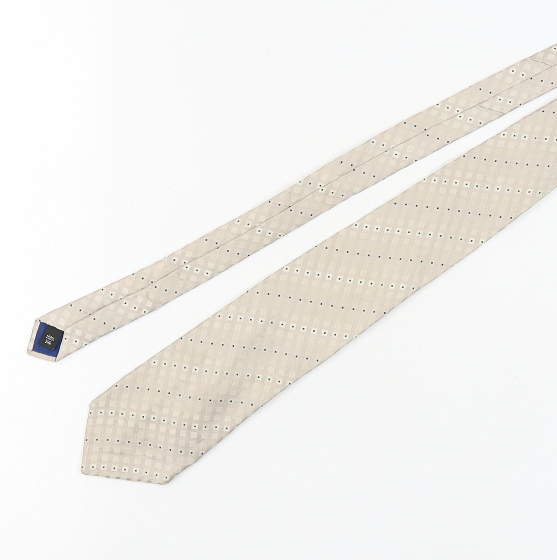 Jeff Banks Men's Beige Checked Silk Tie