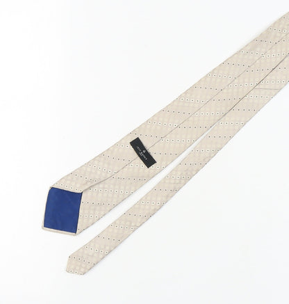 Jeff Banks Men's Beige Checked Silk Tie