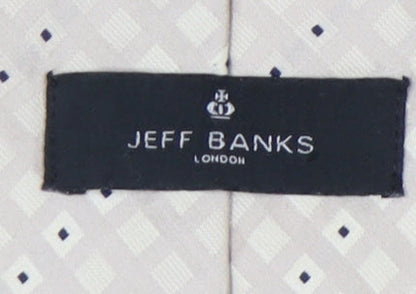 Jeff Banks Men's Beige Checked Silk Tie