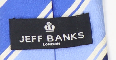 Jeff Banks Men's Blue Striped Silk Designer Tie