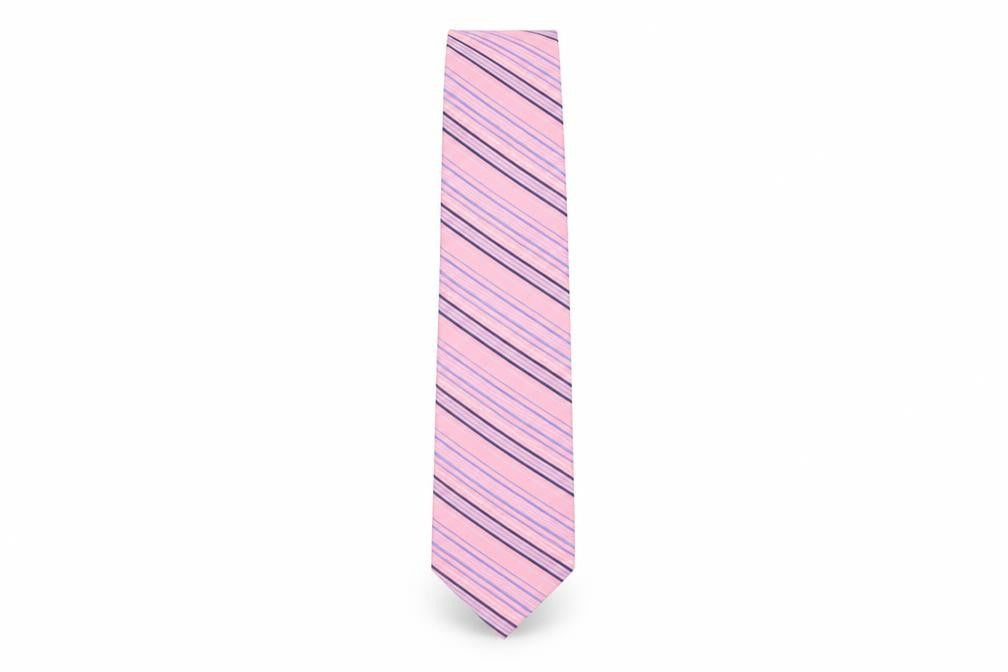 Mens Dehavilland Pink Striped 100%  Tie