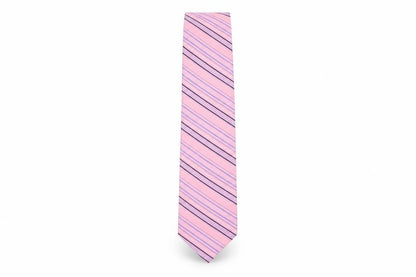 Mens Dehavilland Pink Striped 100%  Tie