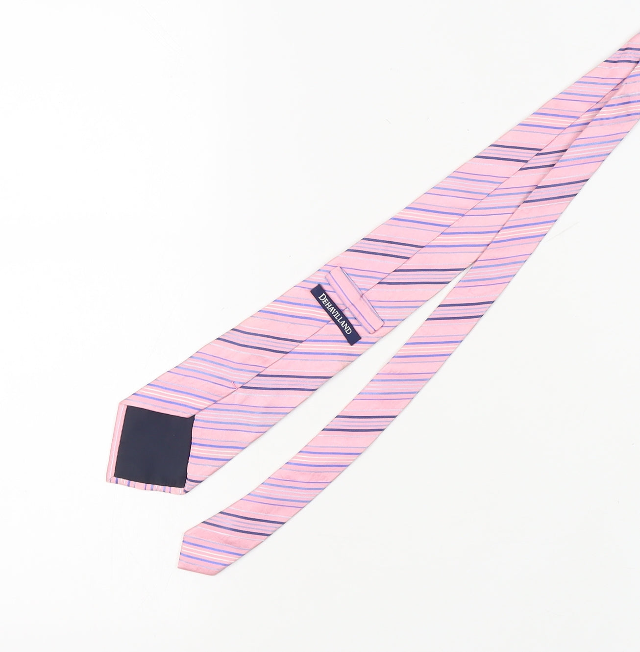 Mens Dehavilland Pink Striped 100%  Tie