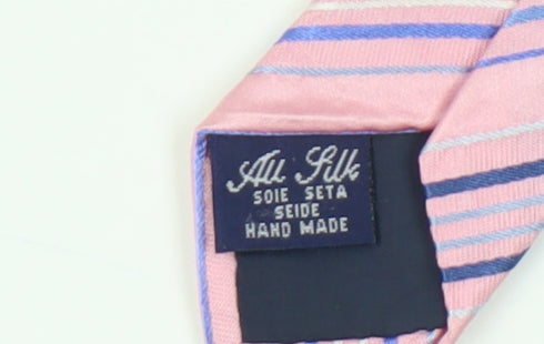 Mens Dehavilland Pink Striped 100%  Tie