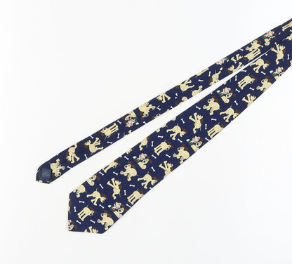 Mens Debenhams Blue Animal Print 100% Polyester  Tie