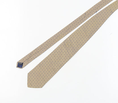 Mens Baumler Beige Polka Dot 100% Silk  Tie