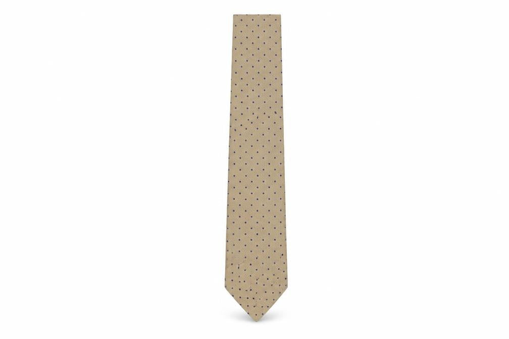 Bäumler Men's Beige Polka Dot Silk Tie