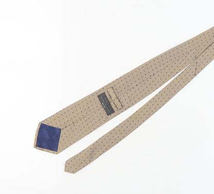 Mens Baumler Beige Polka Dot 100% Silk  Tie