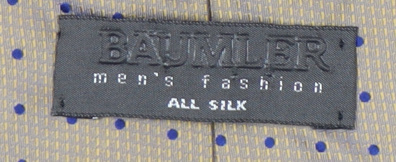 Mens Baumler Beige Polka Dot 100% Silk  Tie