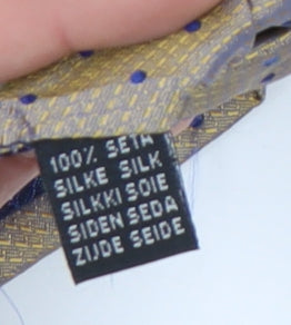Mens Baumler Beige Polka Dot 100% Silk  Tie