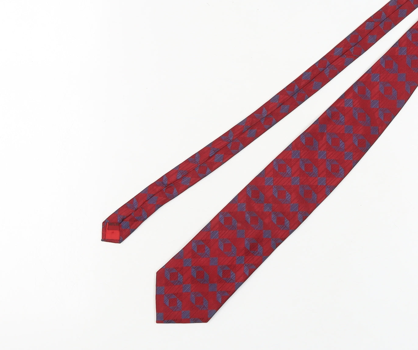 Mens Berwin & Berwin Red Geometric 100% Silk  Tie