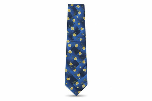 Mens Austin Reed Blue Floral 100% Silk  Tie