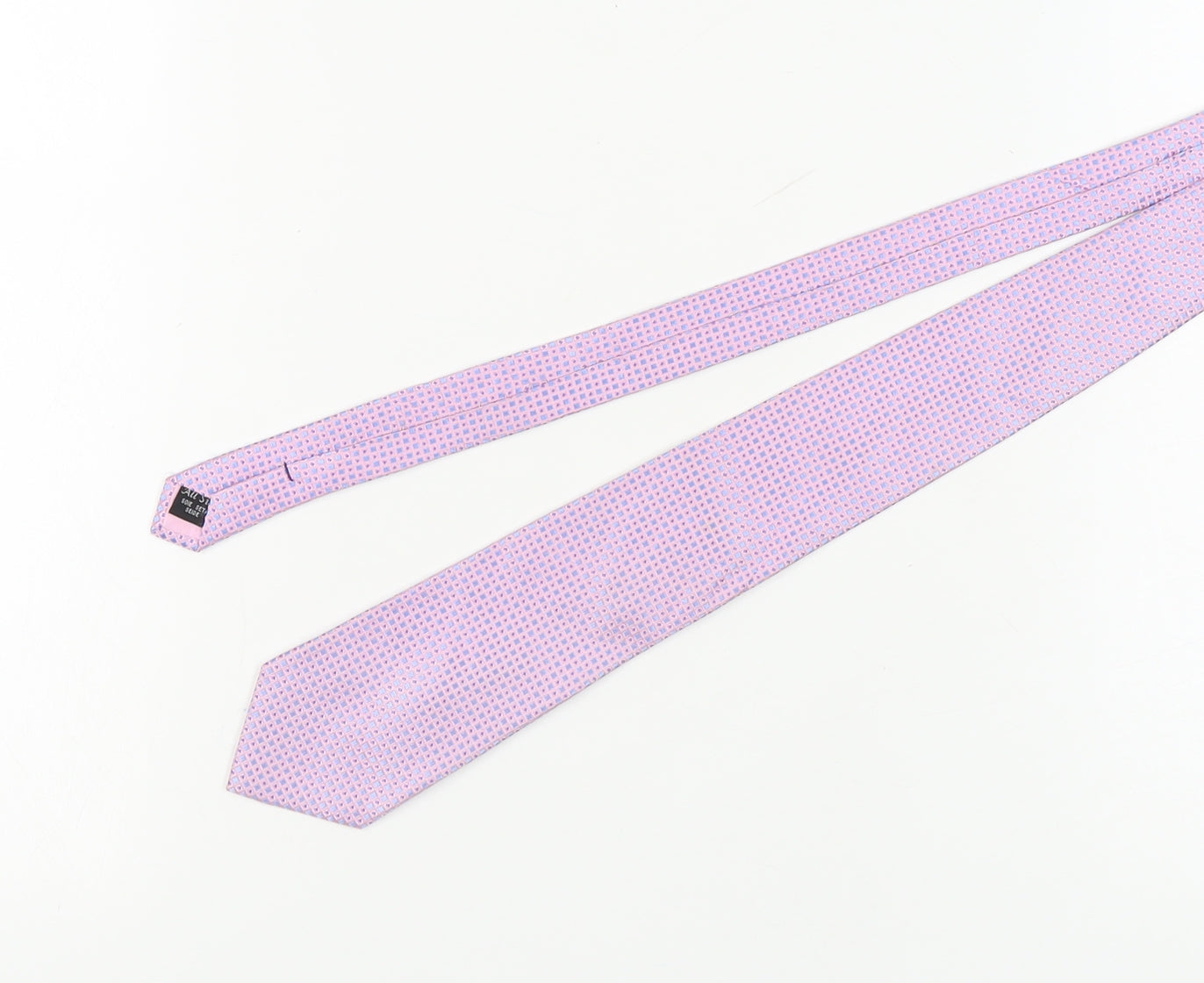 Mens Dehavilland Pink Geometric 100% Silk  Tie