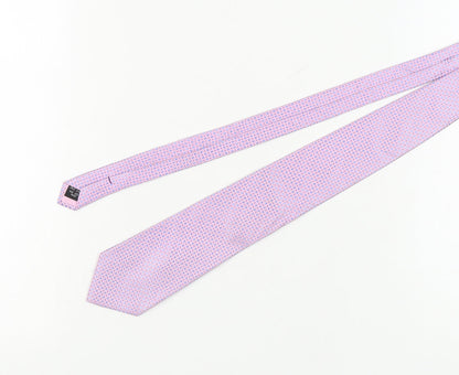 Mens Dehavilland Pink Geometric 100% Silk  Tie