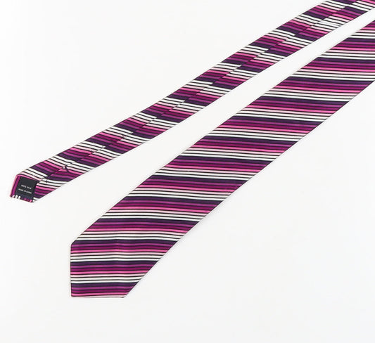 Hathaway Men's Pink Striped Silk Tie