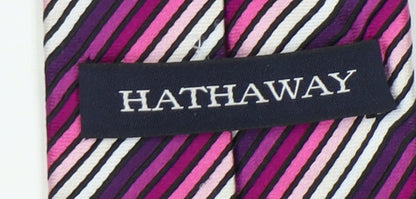 Hathaway Men's Pink Striped Silk Tie