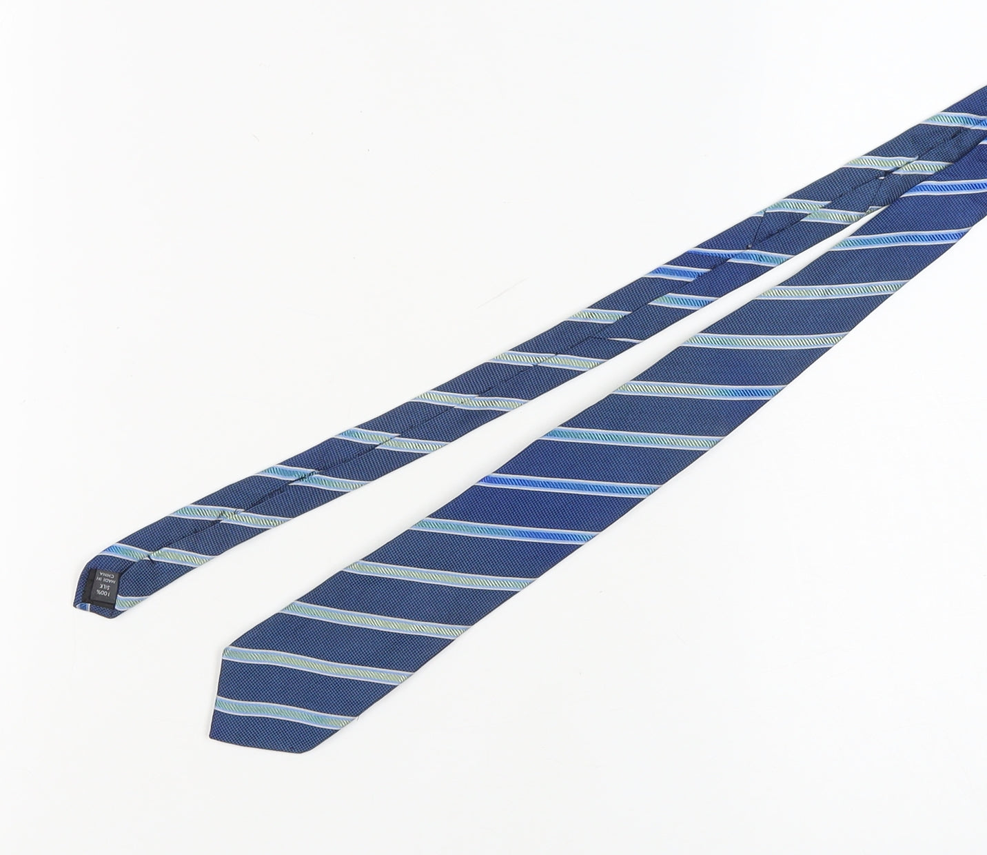 Jeff Banks Men's Blue Silk Striped Tie