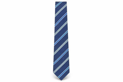 Mens Jeff Banks Blue Striped 100% Silk Pointed Tie