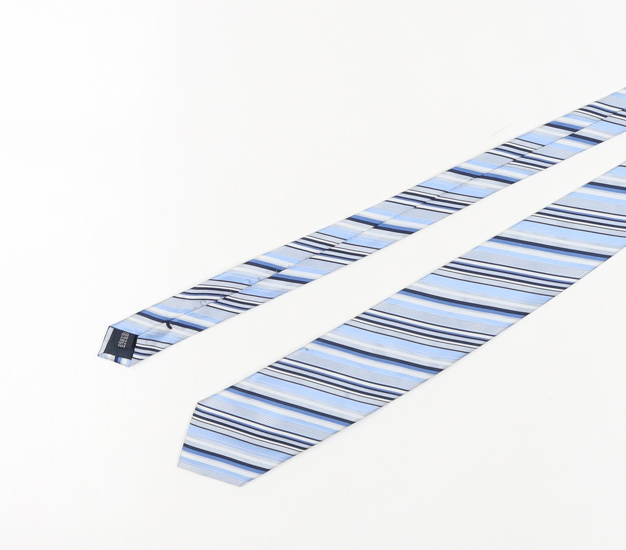 Mens Daniel Hechter Blue Striped 100% Silk  Tie