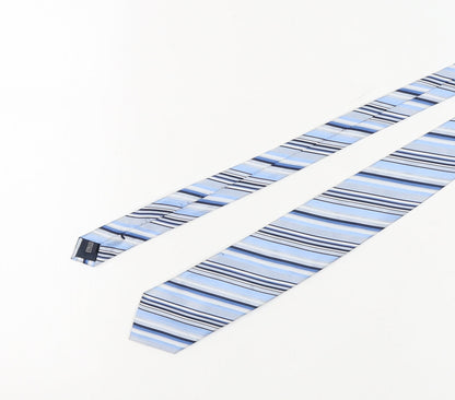 Mens Daniel Hechter Blue Striped 100% Silk  Tie