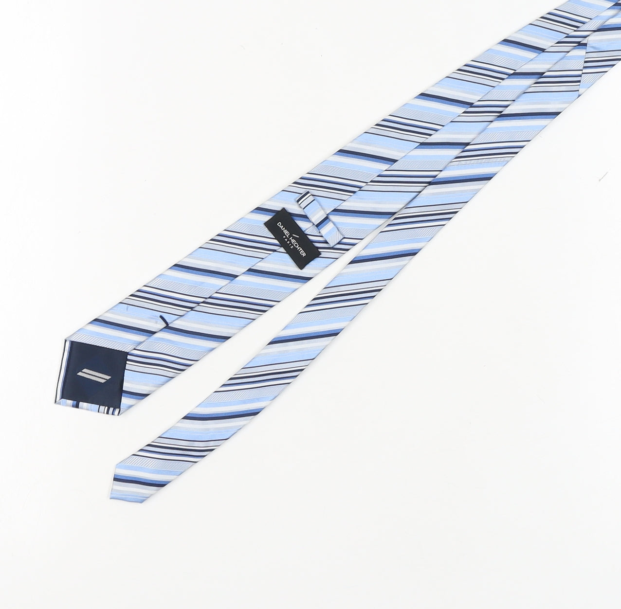 Mens Daniel Hechter Blue Striped 100% Silk  Tie