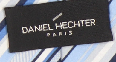 Mens Daniel Hechter Blue Striped 100% Silk  Tie