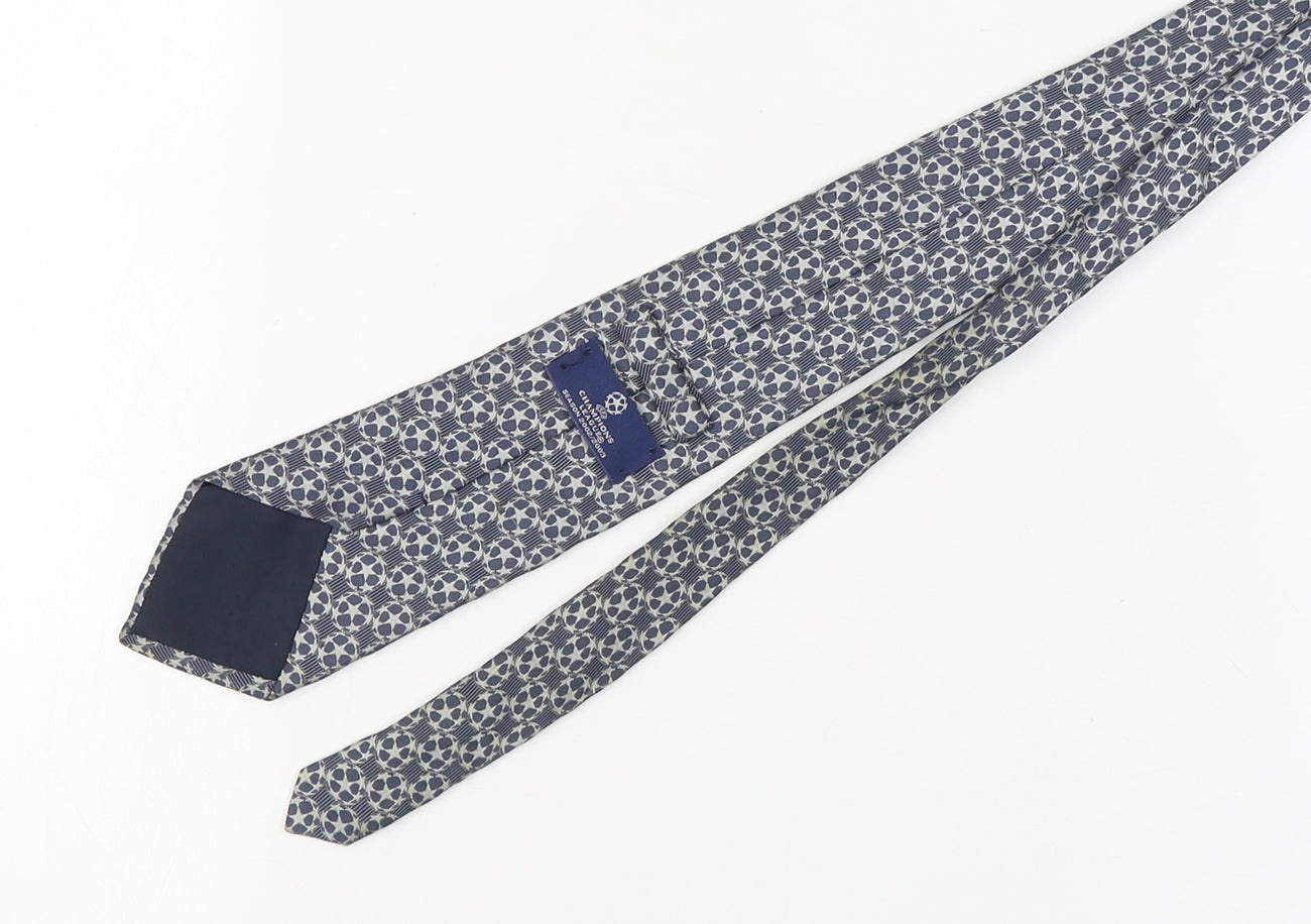 UEFA Champions League Men's Blue Silk Geometric Tie