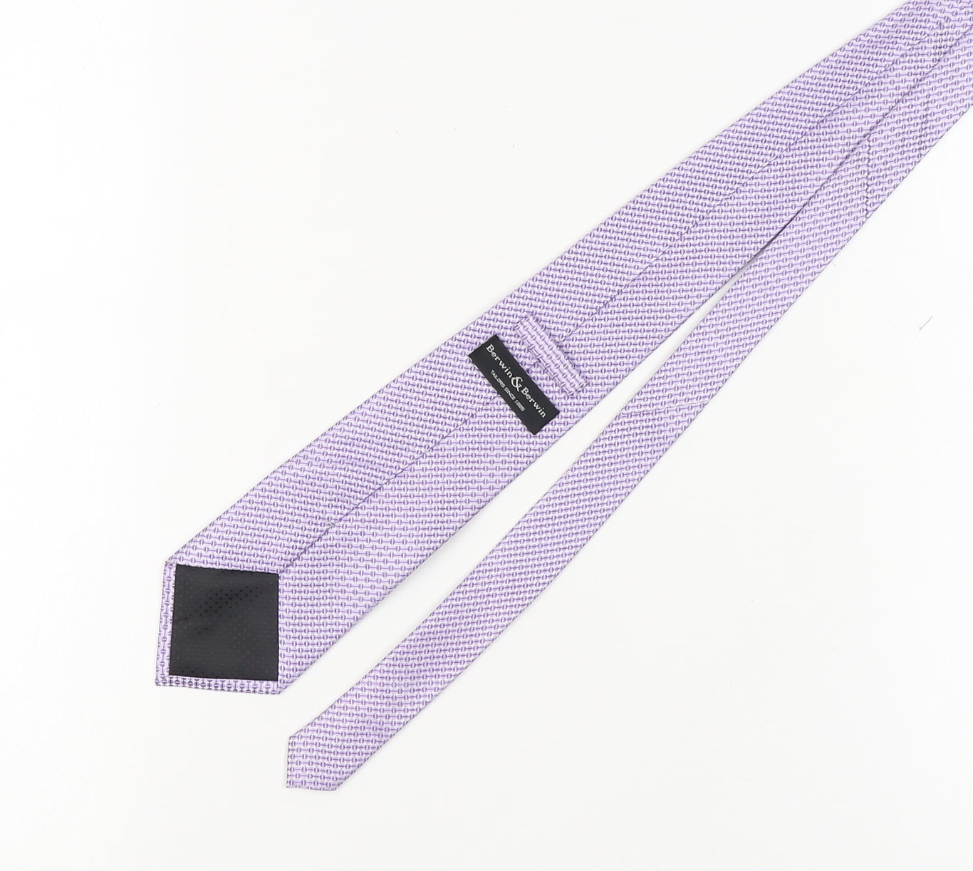 Mens Berwin & Berwin Purple Geometric 100% Silk  Tie