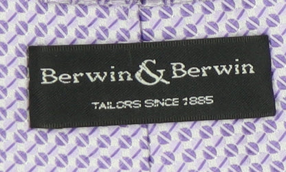 Mens Berwin & Berwin Purple Geometric 100% Silk  Tie