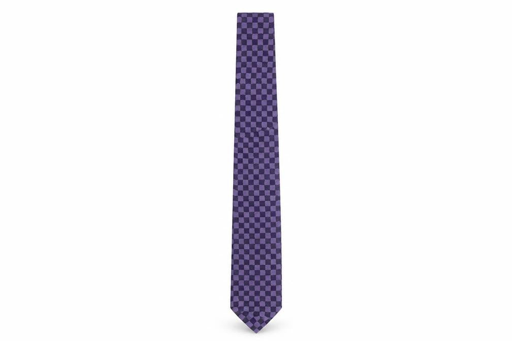 Pierre Cardin Purple Checked Men's Tie