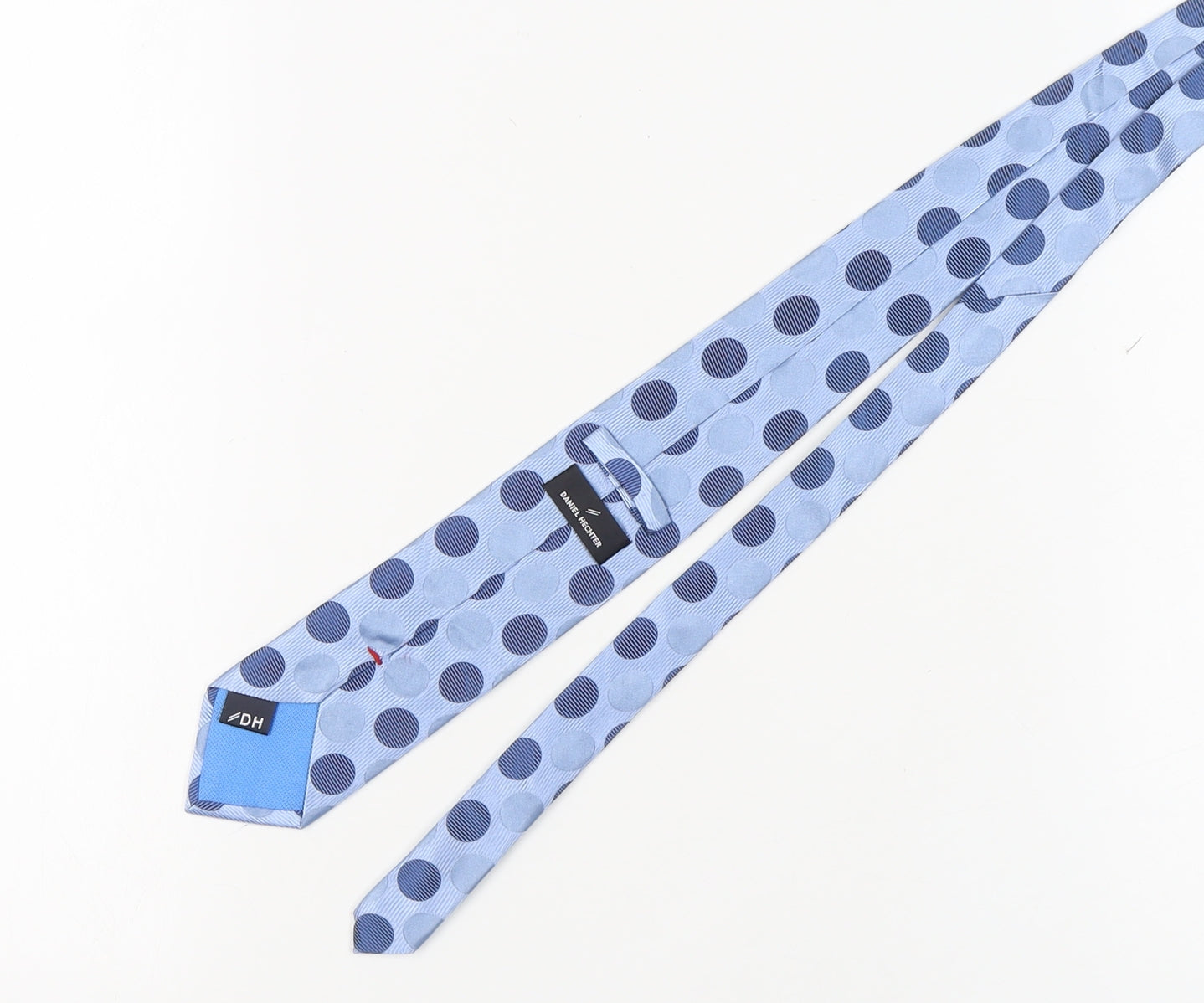 Mens Daniel Hechter Blue Polka Dot 100% Silk  Tie