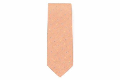 Mens Austin Reed Orange Polka Dot 55% Silk 45% Cotton  Tie