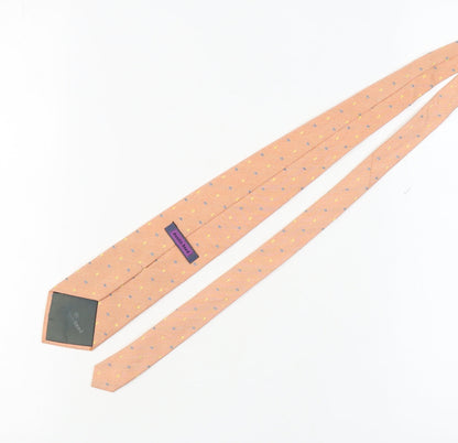 Austin Reed Men's Orange Polka Dot Silk Cotton Tie