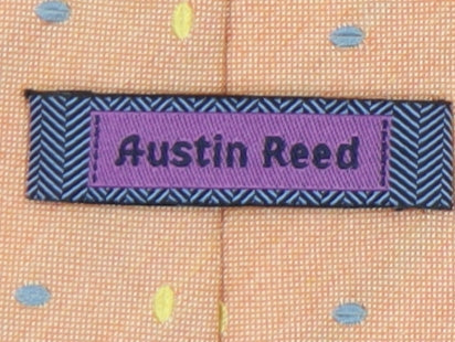 Austin Reed Men's Orange Polka Dot Silk Cotton Tie