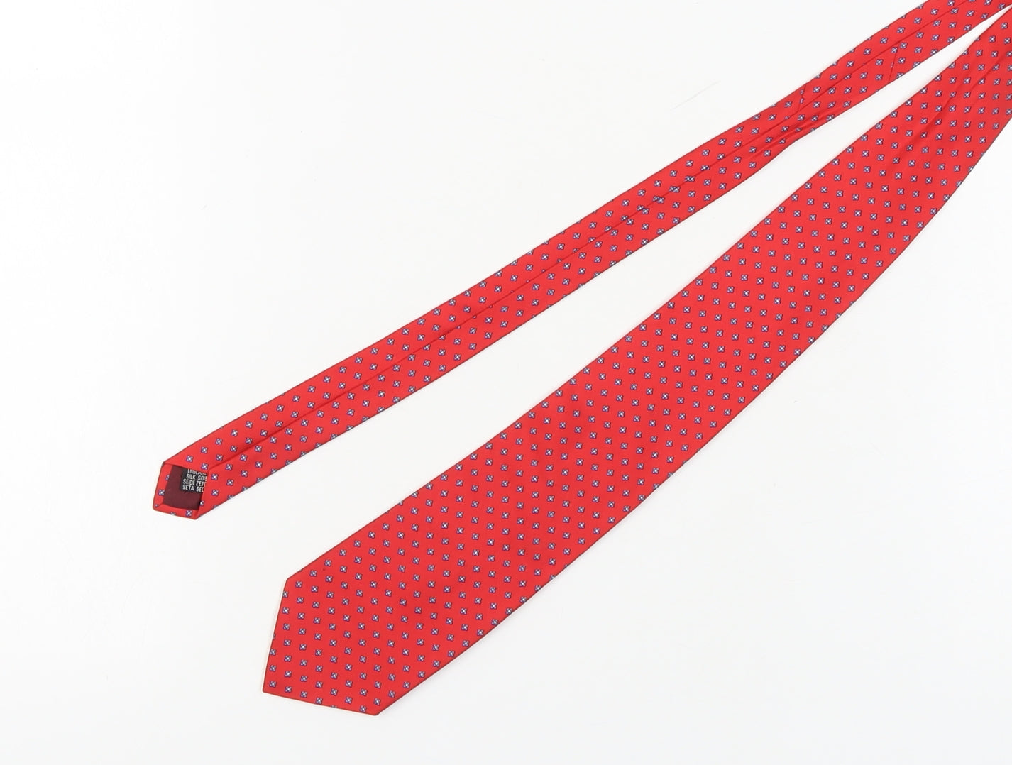 Austin Reed Men's Red Silk Geometric Tie