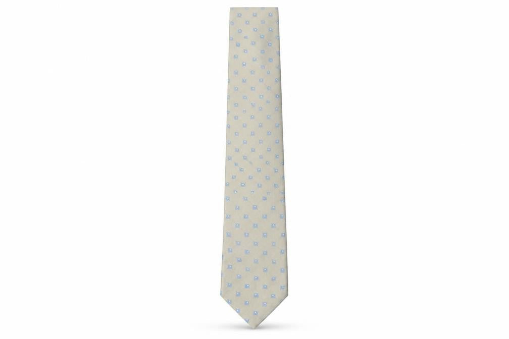 Mens Daniel Hechter Beige Geometric 100% Silk  Tie