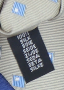 Mens Daniel Hechter Beige Geometric 100% Silk  Tie