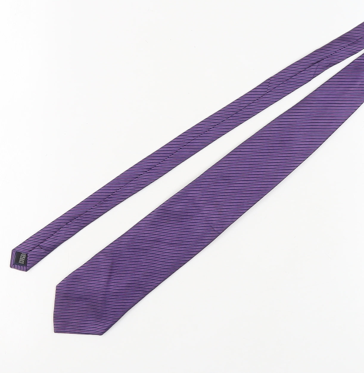 Mens Daniel Hechter Purple Striped 100% Silk  Tie