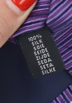 Mens Daniel Hechter Purple Striped 100% Silk  Tie